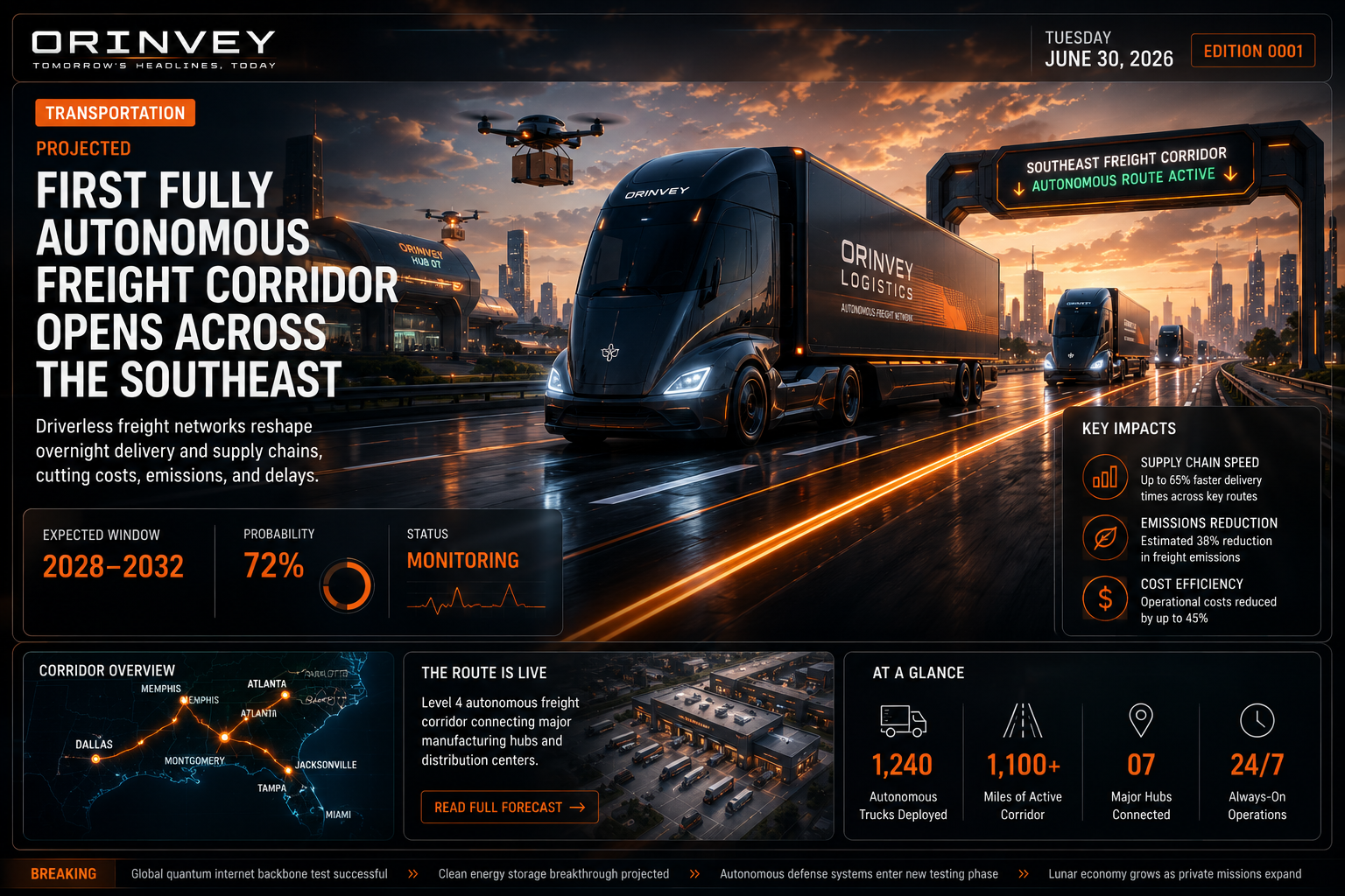First Fully Autonomous Freight Corridor Opens Across the Southeast