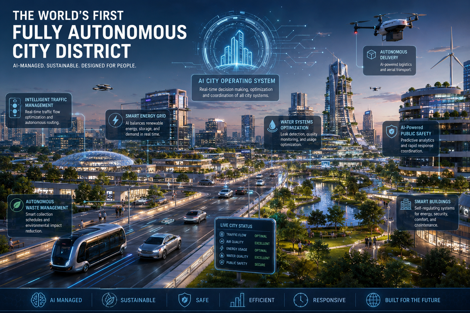 World’s First Fully Autonomous City District Opens