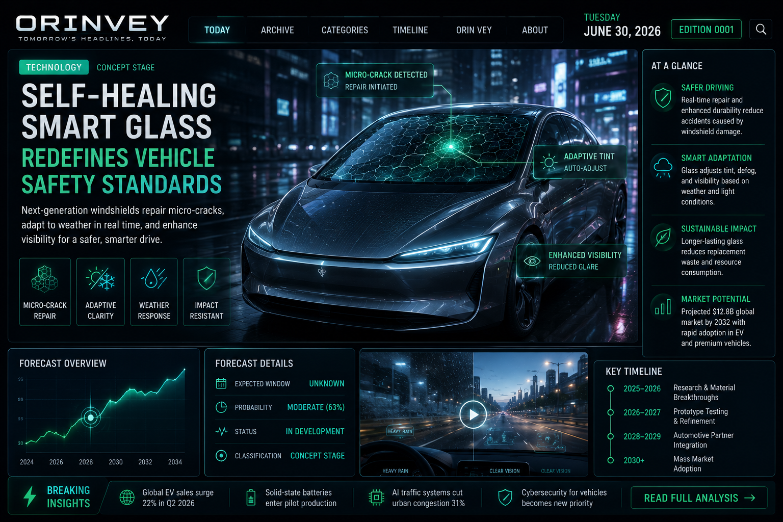 Self-Healing Smart Glass Redefines Vehicle Safety Standards